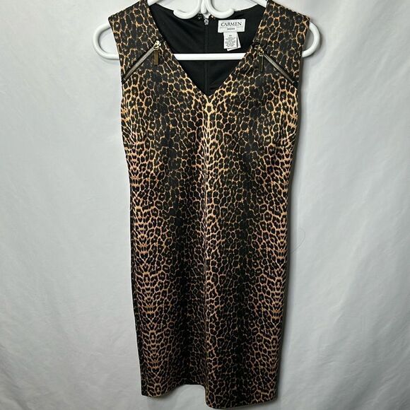 Women’s Carmen Marc Valvo leopard 🐆 dress XS - Picture 1 of 3